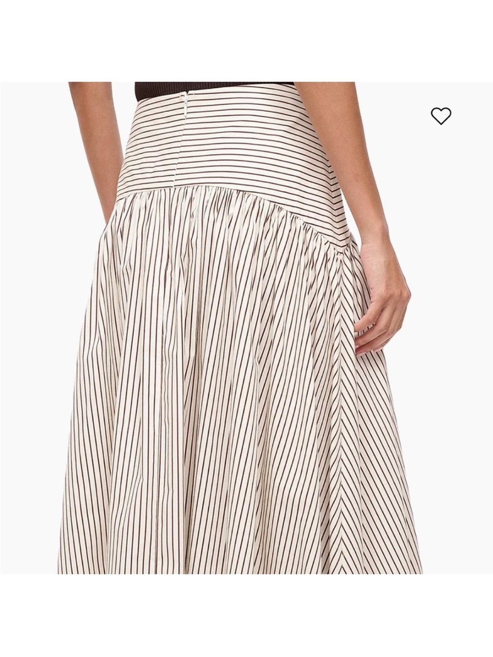 Staud procida Striped Cream and navy Midi Skirt size 4 like new - Picture 1 of 5